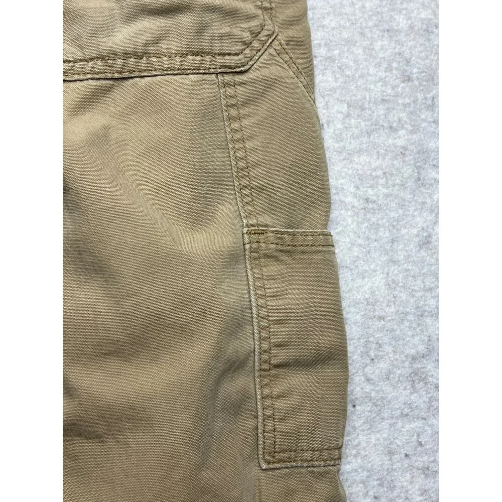 Wrangler Lined Tan Workwear Distressed Carpenter Pants 34 X 30 - Picture 8 of 13